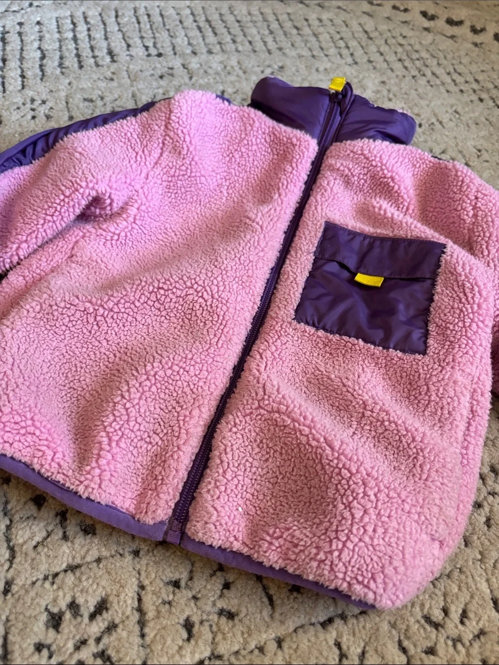 Kids Pink and Purple Sherpa Jacket sz 3/4T